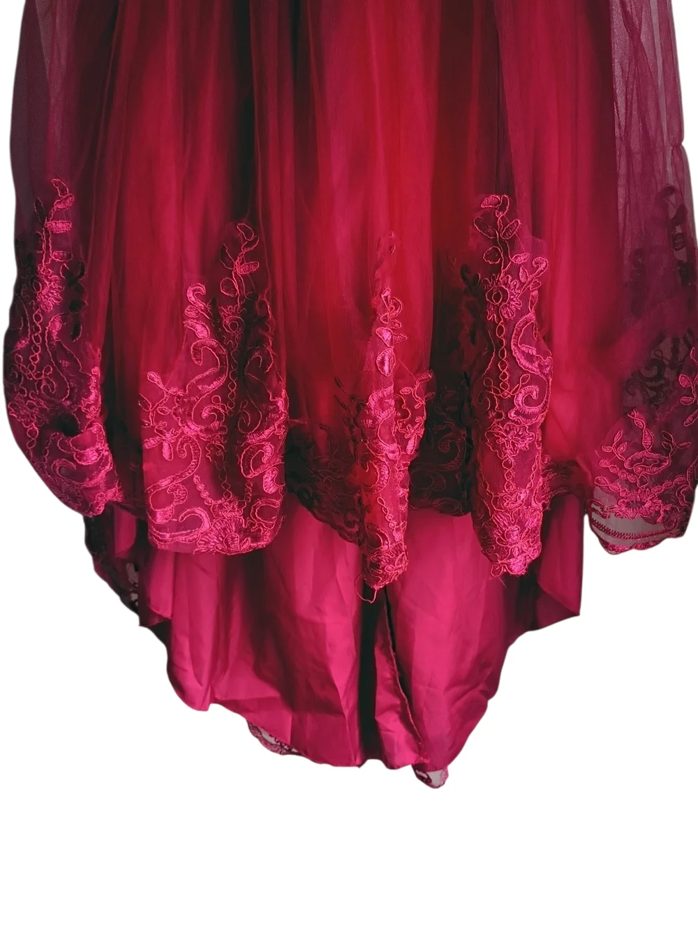 ❤️ Embellished White & Red Tulle Ball Gown for Girls - Picture 5 of 8